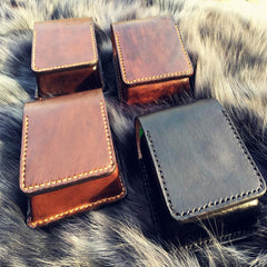 Badass Leather Mens Cigarette Case Cigarette Holder Belt Pouch with Belt Loop for Men - imessengerbags