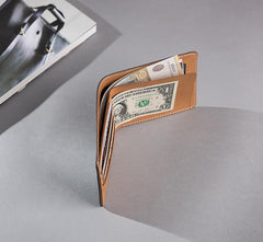 Handmade Leather Mens Cool Slim Leather Wallet Men Small Wallets Bifold for Men - imessengerbags