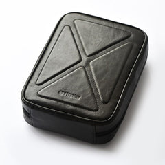 Cool Leather Black Mens Leather 4pcs Tobacco Pipe Case Zipper Tobacco Pipe Case for Men - imessengerbags