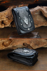Cool Leather Mens Snake Biker Belt Pouch Waist Bag Drop Leg Bag for Men - imessengerbags