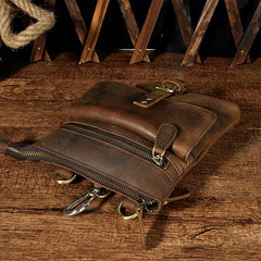 Leather Belt Pouch Mens Small Cases Waist Bag Hip Pack Belt Bag Fanny Pack Bumbag for Men