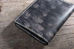 Handmade Leather Mens Cool Slim Leather Wallet Men Small Wallets Bifold for Men - imessengerbags