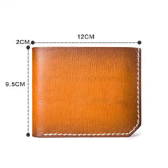 Handmade Mens Cool billfold Leather Wallet Men Small Slim Wallets Bifold for Men - imessengerbags