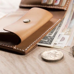 Handmade Leather Mens Cool Slim Leather Wallet Men Small Wallets Bifold for Men - imessengerbags