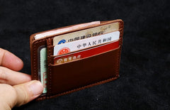 Genuine Leather Mens Cool Slim Front Pocket Wallet Leather Wallet Men Small Wallets  for Men - imessengerbags