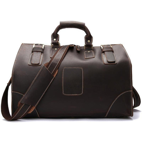 Vintage Leather Mens Large Weekender Bag Travel Bag Duffle Bag