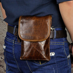 Leather Belt Pouch Mens Cases Waist Bag Hip Pack Belt Bag Fanny Pack Bumbag for Men