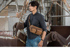 Leather Mens FANNY PACK MENS WAIST BAG HIP PACK BELT BAG FOR MEN - imessengerbags