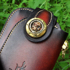 Handmade Mens Cool Leather Chain Wallet Biker Trucker Wallet with Chain - imessengerbags