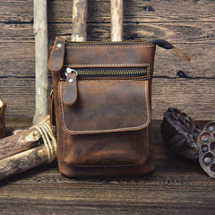 Leather Belt Pouch Mens Cases Waist Bag Hip Pack Belt Bag Fanny Pack Bumbag for Men - imessengerbags