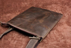 Handmade Leather Mens Cool Messenger Bag Square Bag Chest Bag Bike Bag Cycling Bag for men