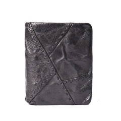 Handmade Mens Cool billfold Leather Wallet Men Small Slim Wallets Bifold for Men - imessengerbags