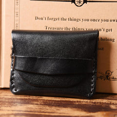 Handmade Mens Cool billfold Leather Wallet Men Small Card Slim Wallets Bifold for Men - imessengerbags
