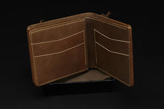 Handmade Leather Tooled World of Warcraft Lich King Mens billfold Wallet Cool Leather Wallet Slim Wallet for Men - imessengerbags