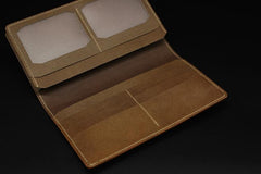 Handmade Leather Tooled Xiuhpohualli Calendar Mens Long Wallet Cool Leather Wallet Clutch Wallet for Men - imessengerbags