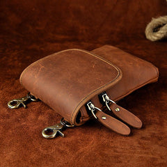 Leather Belt Pouch Mens Cases Waist Bag Hip Pack Belt Bag Fanny Pack Bumbag for Men