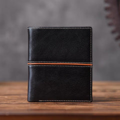 Handmade Leather Mens Cool Slim Leather Wallet Men Small Wallets Bifold for Men - imessengerbags