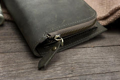 Handmade Leather Mens Clutch Wallet Cool Leather Wallet Long Phone Wallets for Men - imessengerbags