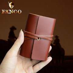 Handmade Leather Floral Mens Cool Short Wallet Card Holder Small Card Slim Wallets for Men - imessengerbags