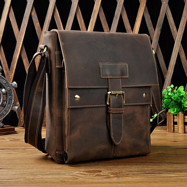 Cool Leather Small Messenger Bags Vintage CrossBody Bag Shoulder Bag For Men - imessengerbags