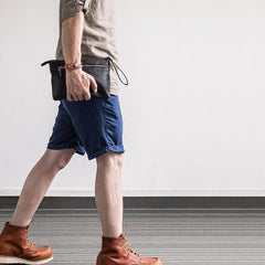 Genuine Leather Mens Cool Long Leather ipad bag Wrist Bifold Clutch Wallet for Men