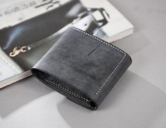 Handmade Leather Mens Cool Slim Leather Wallet Men Small Wallets Trifold for Men - imessengerbags
