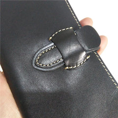 [On Sale] Handmade Vintage Mens Leather Long Wallets Bifold Long Wallet for Men