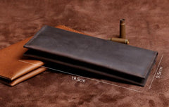 Handmade Leather Mens Cool Long Leather Wallet Clutch Wristlet Wallet for Men - imessengerbags