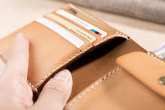 Handmade Leather Mens Cool Slim Leather Wallet Men Small Wallets Bifold for Men - imessengerbags