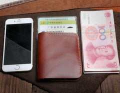 Handmade Leather Mens Cool Slim Leather Wallet Men Small Wallets Bifold for Men - imessengerbags