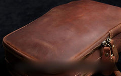Handmade Leather Mens Cool Chest Bag Sling Bag Crossbody Bag Travel Bag Hiking Bag for men - imessengerbags