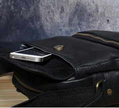 Genuine Leather Mens Cool Messenger Bag Chest Bag Bike Bag Cycling Bag for men - imessengerbags