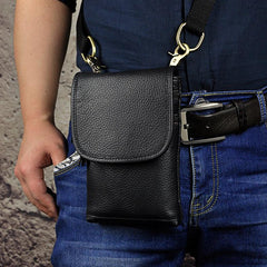Leather Belt Pouch Mens Cases Waist Bag Hip Pack Belt Bag Fanny Pack Bumbag for Men