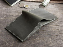 Handmade Leather Mens Cool Slim Leather Wallet Men Small Wallets Bifold for Men - imessengerbags