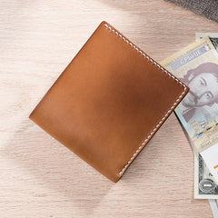 Handmade Leather Mens Cool Slim Leather Wallet Men Small Wallets Bifold for Men - imessengerbags