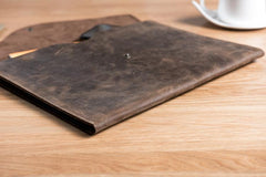 Handmade Leather Mens Clutch Cool Slim Wallet Envelope Clutch Wristlet Wallet for Men - imessengerbags