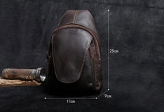 Genuine Leather Mens Cool Chest Bag Sling Bag Crossbody Bag Travel Bag Hiking Bag for men - imessengerbags