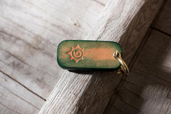 Handmade Leather Mens World of Warcraft Cool Keychain KeyCharm Keyring Pendant for Men - imessengerbags
