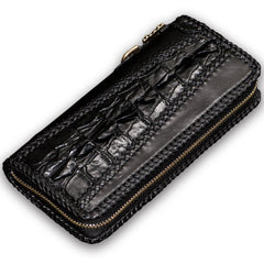 Handmade Leather Mens Chain Biker Wallet Cool Leather Wallet Long Clutch Wallets for Men