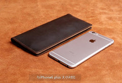 Handmade Leather Mens Cool Long Leather Wallet Clutch Wristlet Wallet for Men - imessengerbags