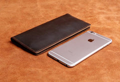 Handmade Leather Mens Cool Long Leather Wallet Clutch Wristlet Wallet for Men - imessengerbags