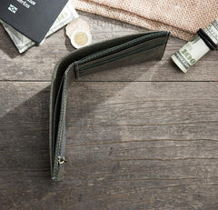Handmade Leather Mens Cool Slim Leather Wallet Men Small Wallets Bifold for Men - imessengerbags