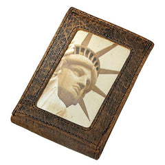 Handmade Leather Mens Cool Slim Leather Wallet Card Wallet Holders Men Small Wallets Bifold for Men - imessengerbags