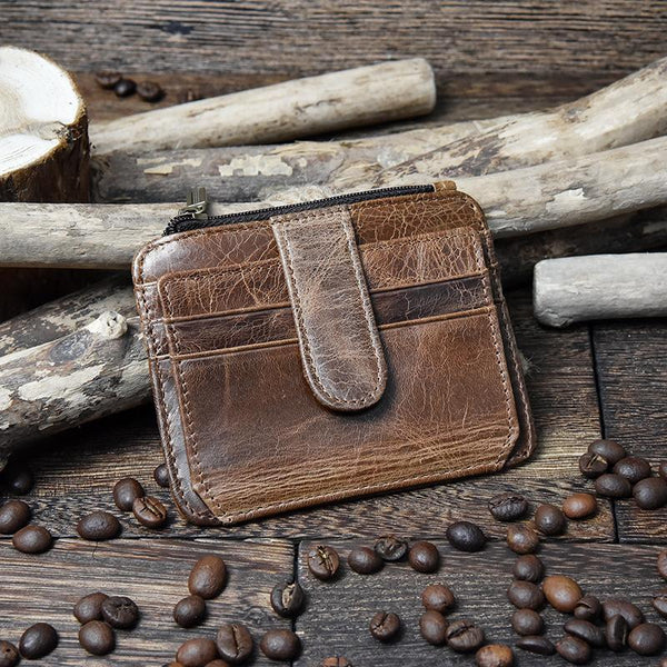 Cool Leather Mens Wallet Slim Wallet Card Front Pocket Wallet for Men - imessengerbags