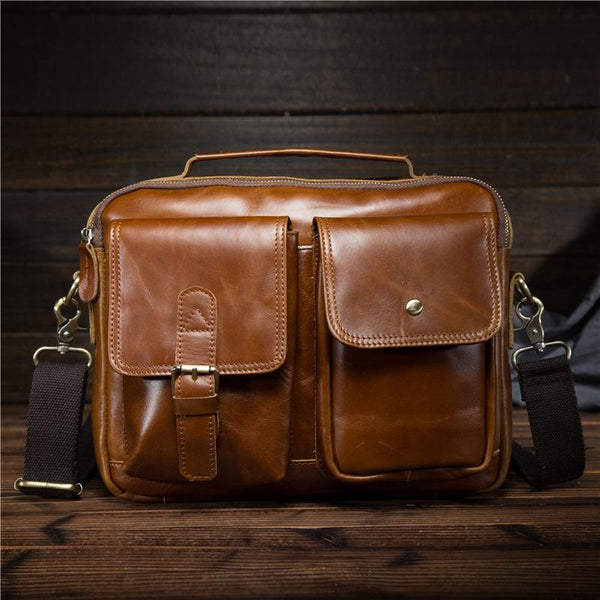 Leather Mens Briefcase Messenger Bag Business Handbag Shoulder Bags for Men - imessengerbags