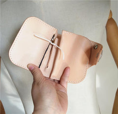 Handmade Mens Leather Small Biker Chain Wallet Cool billfold Biker Wallet with Chain - imessengerbags