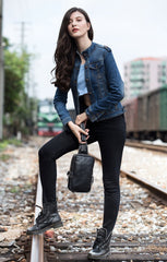 Leather Mens Cool Sling Bag Crossbody Bag Chest Bag for men - imessengerbags