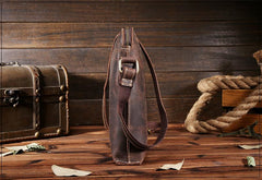 Handmade Leather Mens Cool Small Messenger Bag iPad Bag Chest Bag Bike Bag Cycling Bag for men - imessengerbags