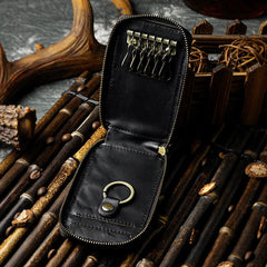 Handmade Leather Mens Cool Key Wallet Car Key Holder Case Card Wallet for Men - imessengerbags