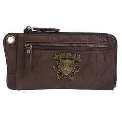 Handmade Mens Cool Long Leather Chain Wallet Cards Biker Trucker Wristlet Wallet - imessengerbags